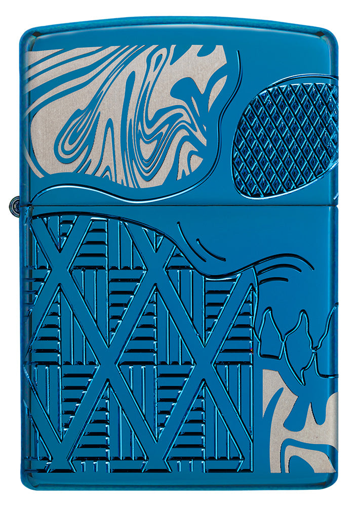 Armor High Polish Blue Skull Design Pocket Lighter