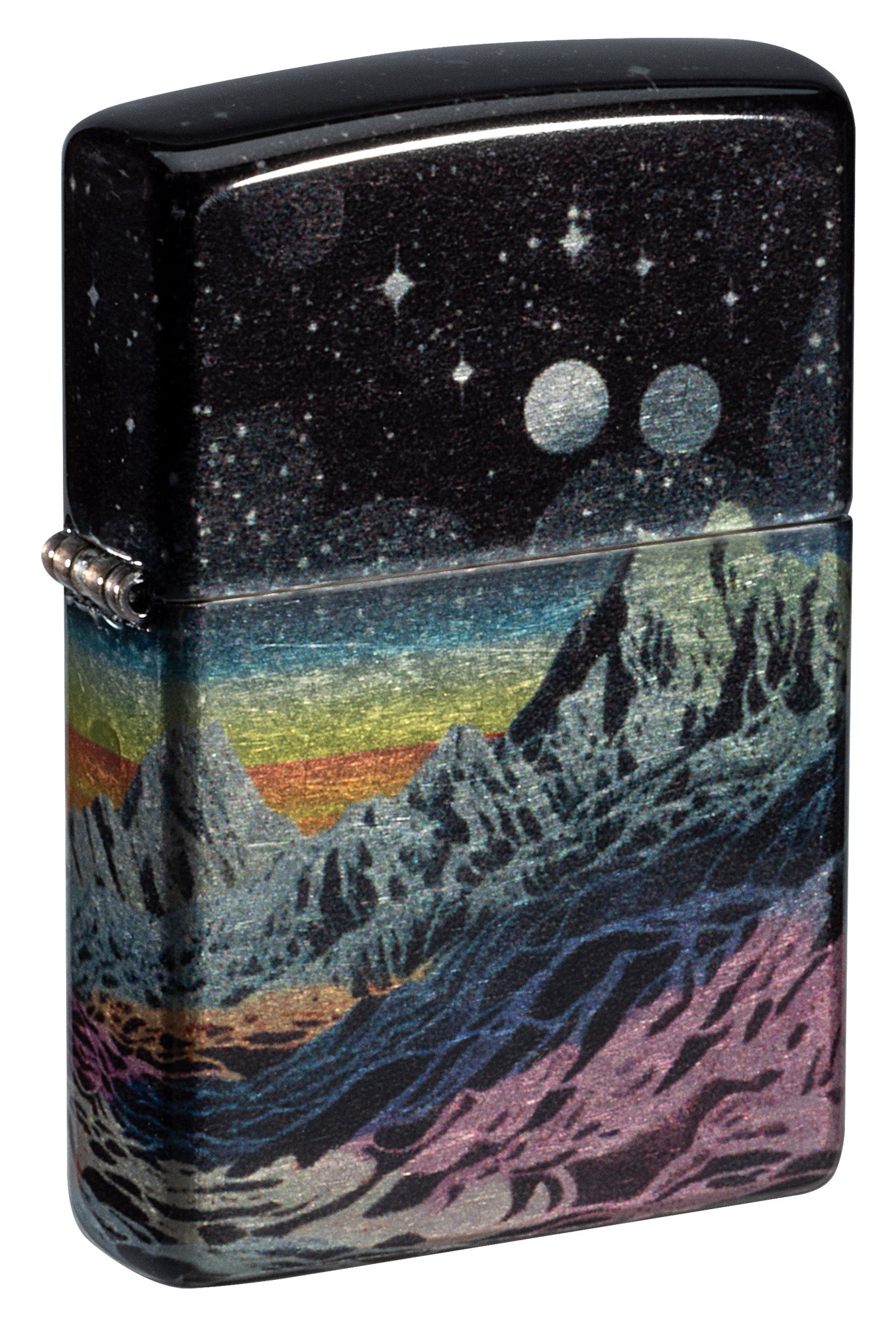 Zippo Space in Color Design 540 Tumbled Chrome Pocket Lighter