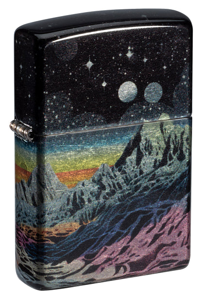 Zippo Space in Color Design 540 Tumbled Chrome Pocket Lighter