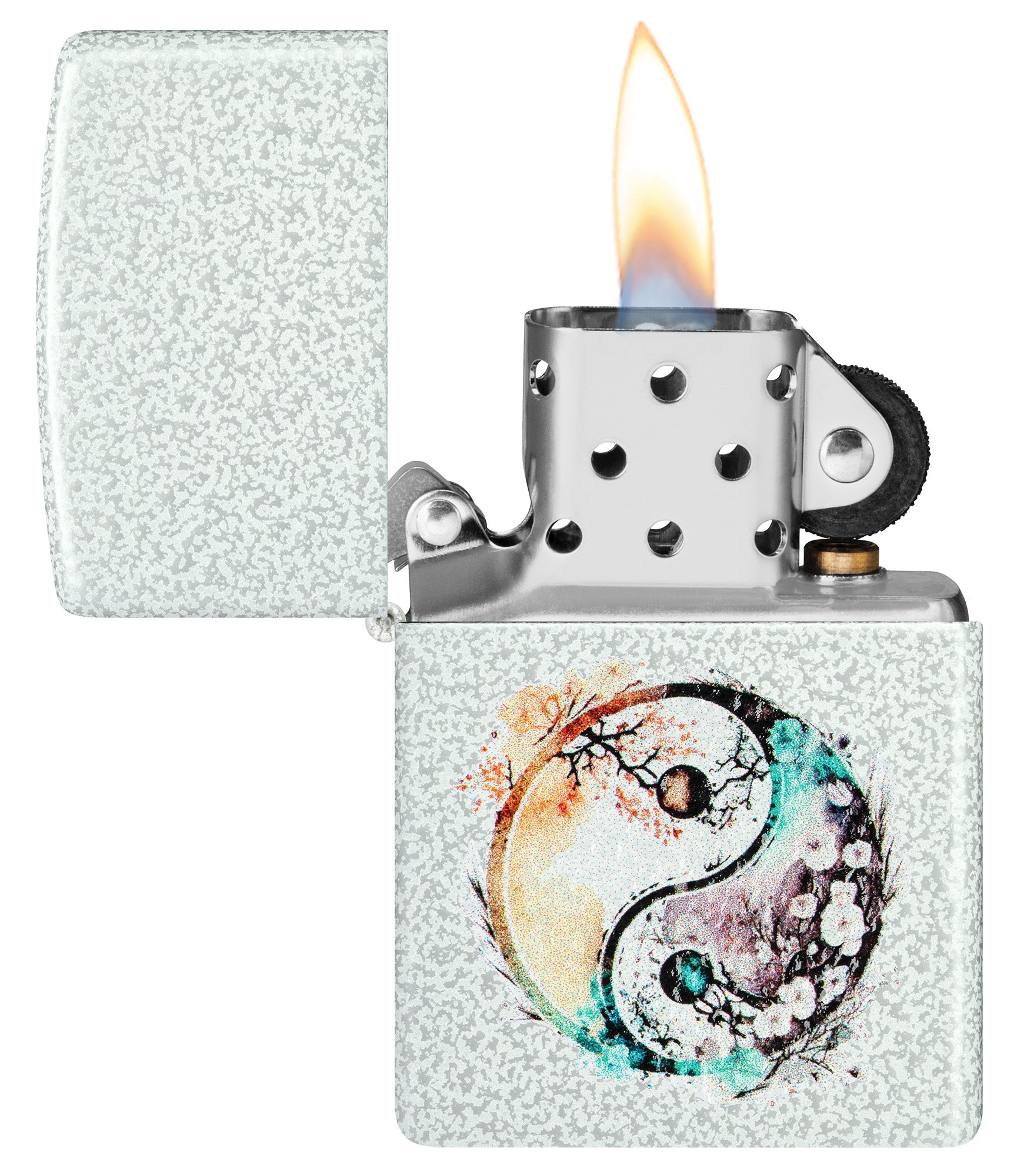 Zippo Floral Yin and Yang Design Glacier Pocket Lighter