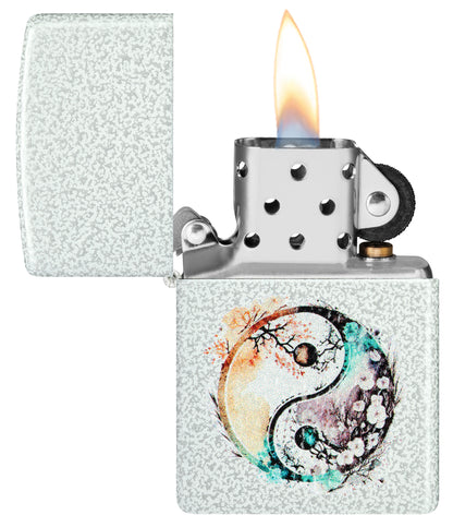 Zippo Floral Yin and Yang Design Glacier Pocket Lighter