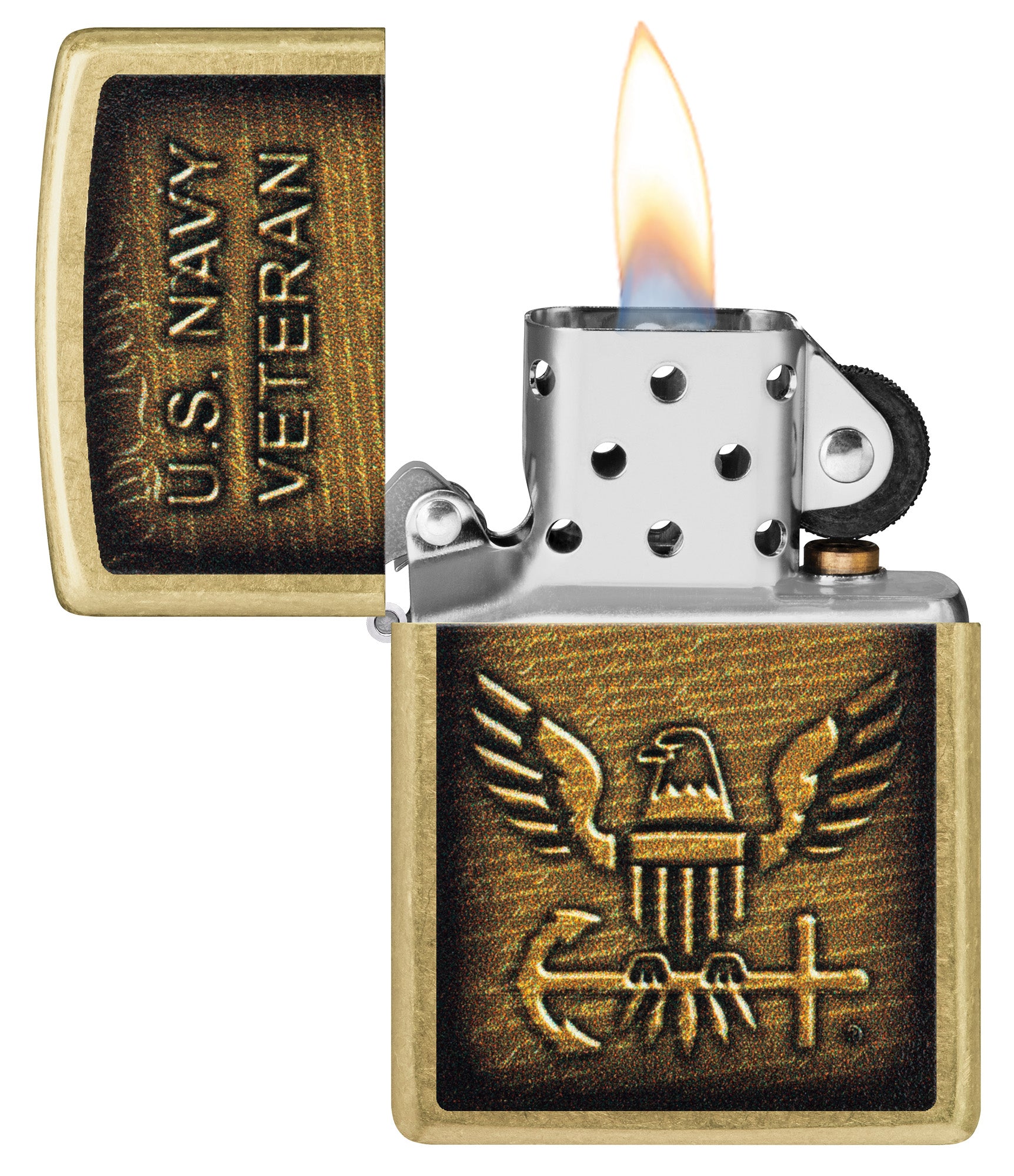 Zippo United States Navy® Street Brass Pocket Lighter