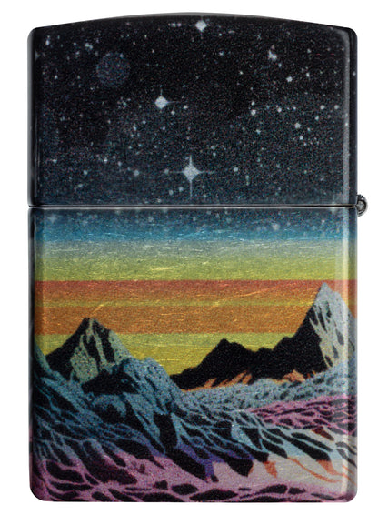 Zippo Space in Color Design 540 Tumbled Chrome Pocket Lighter