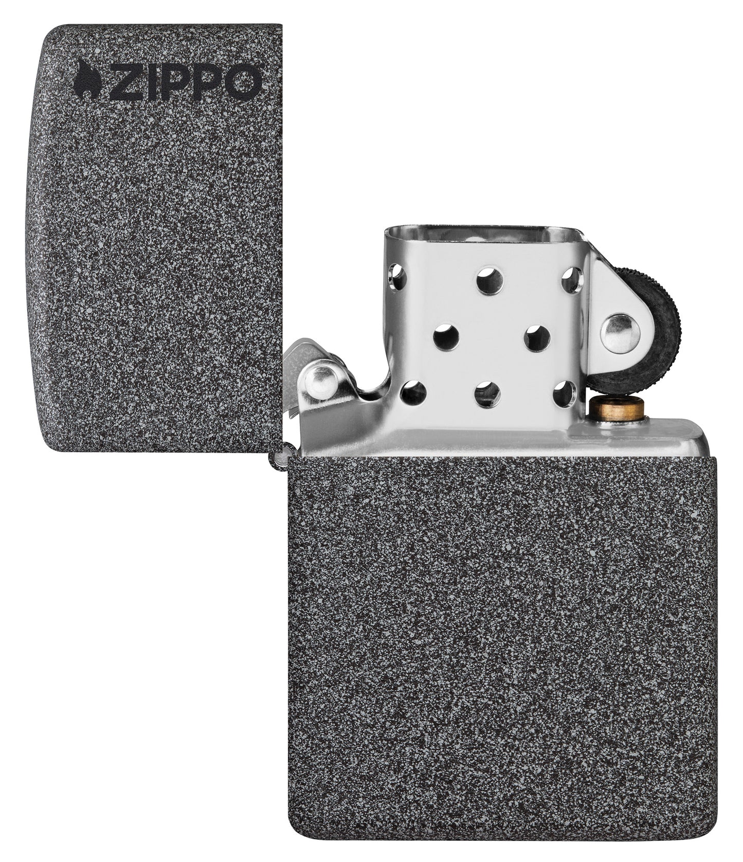 Zippo Classic Iron Stone Zippo Logo Pocket Lighter