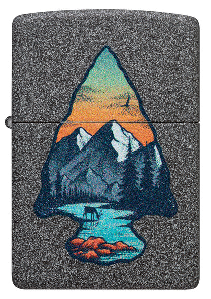 Zippo Mountain Design Iron Stone Pocket Lighter