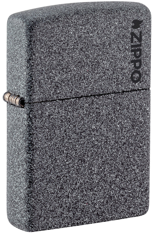 Zippo Classic Iron Stone Zippo Logo Pocket Lighter
