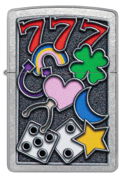 Zippo All Luck Design Street Chrome Pocket Lighter