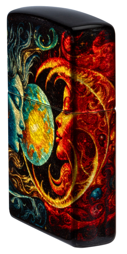 Zippo Sun and Moon Design 540 Tumbled Brass Pocket Lighter