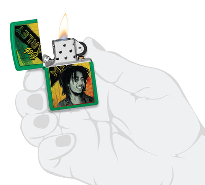 Zippo Bob Marley Grass Green Design Pocket Lighter