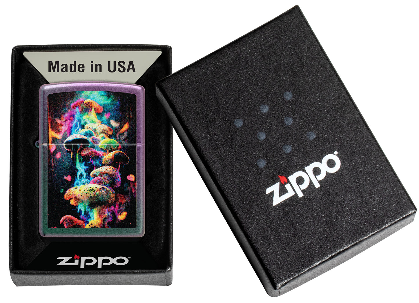 Zippo Mushrooms Design Iridescent Pocket Lighter