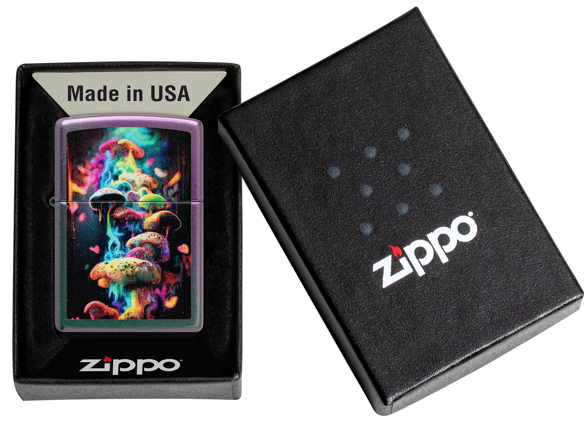 Zippo Mushrooms Design Iridescent Pocket Lighter