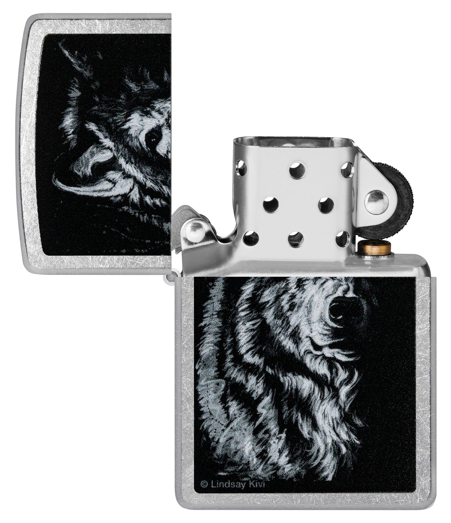 Zippo Lindsay Kivi Shadow Wolf Pocket Lighter