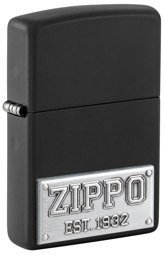 Zippo License Plate Black Matte Pocket Lighter