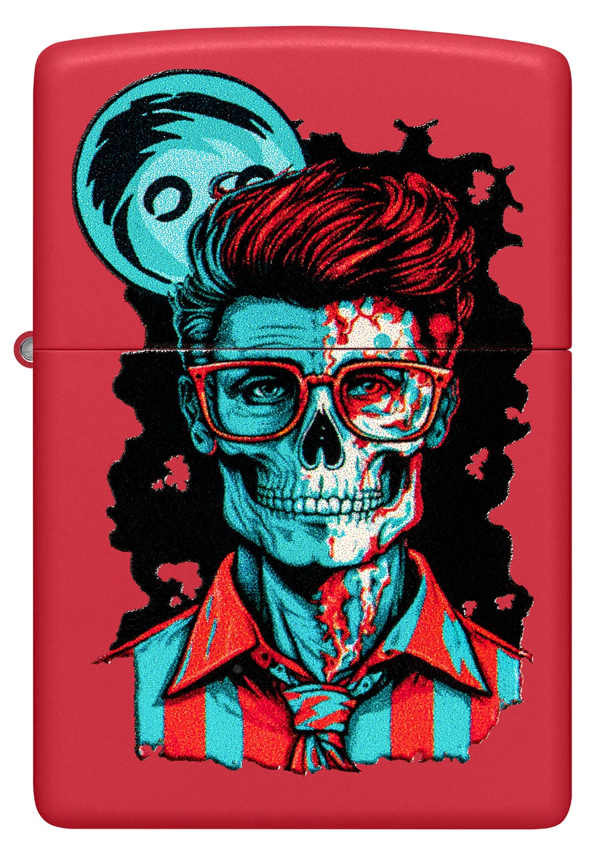 Zippo Dapper Skeleton Design Red Matte Pocket Lighter