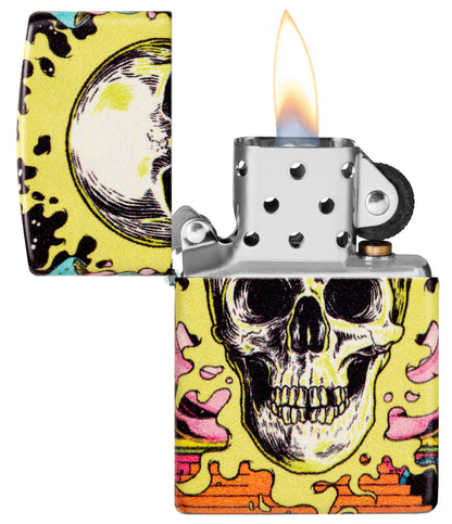 Zippo Trippy Skull Design Glow in the Dark 540 Color Pocket Lighter