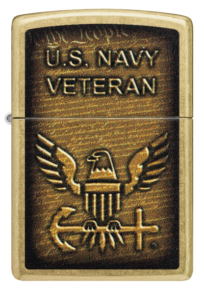 Zippo United States Navy® Street Brass Pocket Lighter