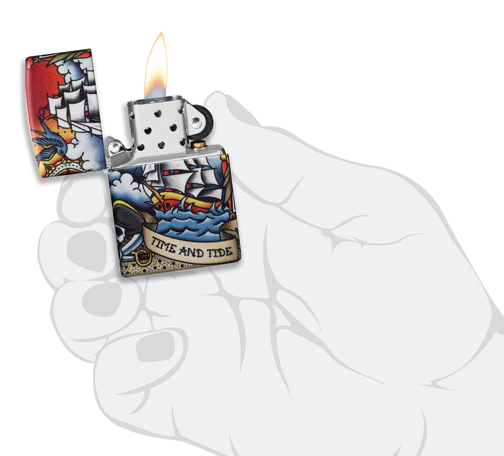 540 Nautical Tattoo Design Pocket Lighter