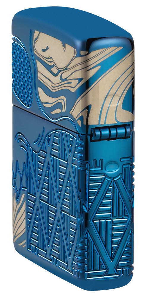 Armor High Polish Blue Skull Design Pocket Lighter