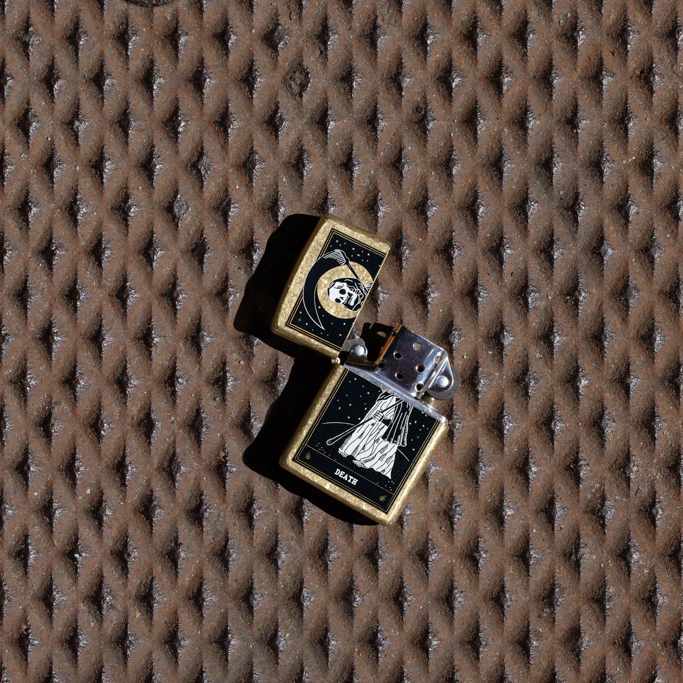 Zippo Death Card Desig Street Brass Pocket Lighter