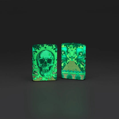 Zippo Trippy Skull Design Glow in the Dark 540 Color Pocket Lighter