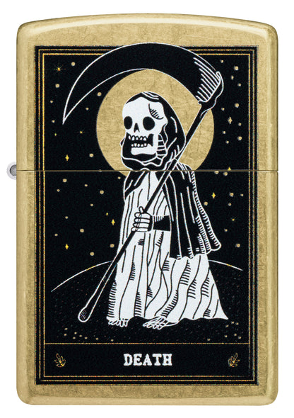 Zippo Death Card Desig Street Brass Pocket Lighter