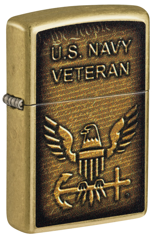 Zippo United States Navy® Street Brass Pocket Lighter