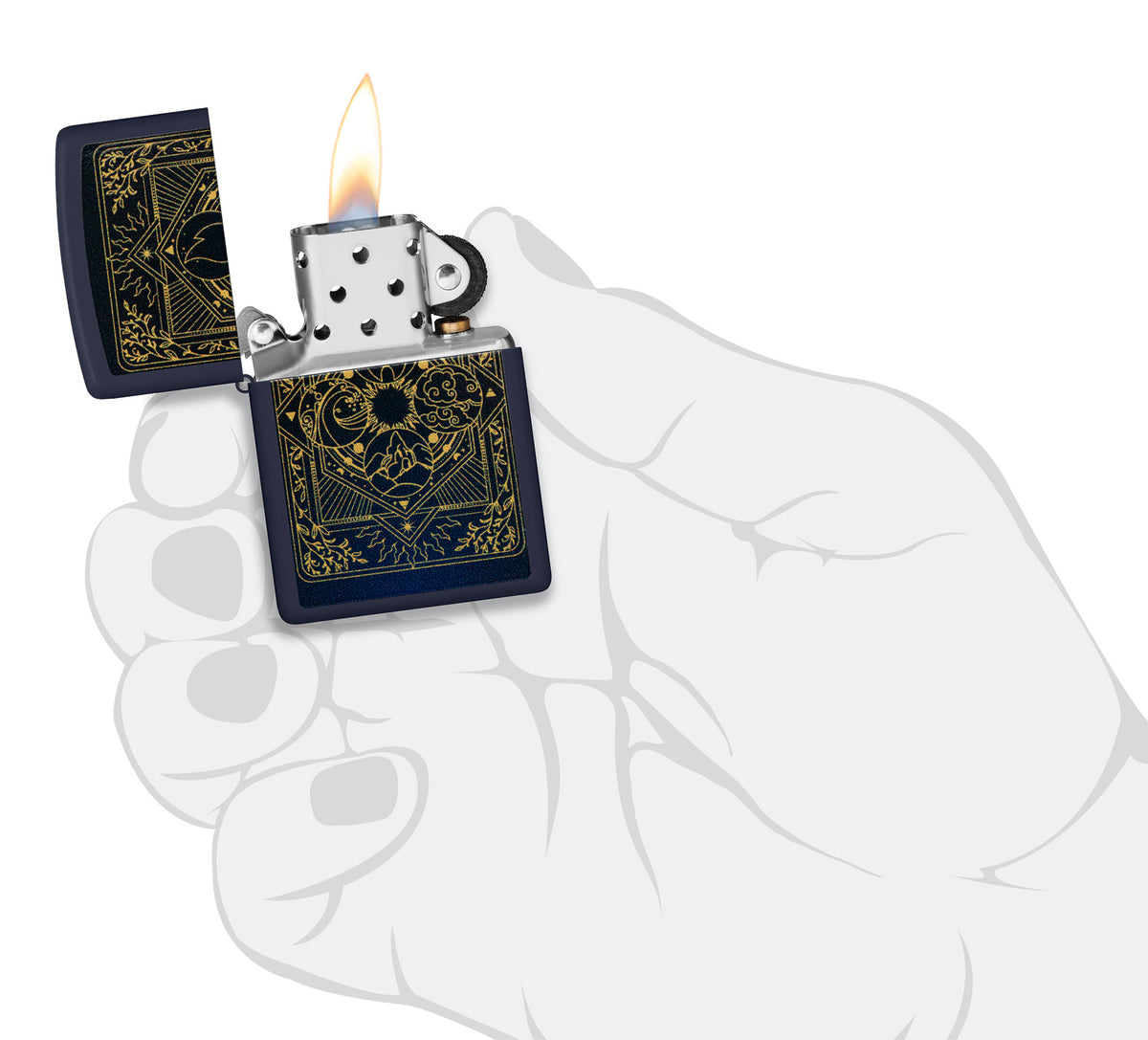 Zippo Elements Design Navy Matte Pocket Lighter