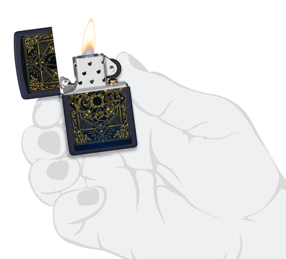Zippo Elements Design Navy Matte Pocket Lighter