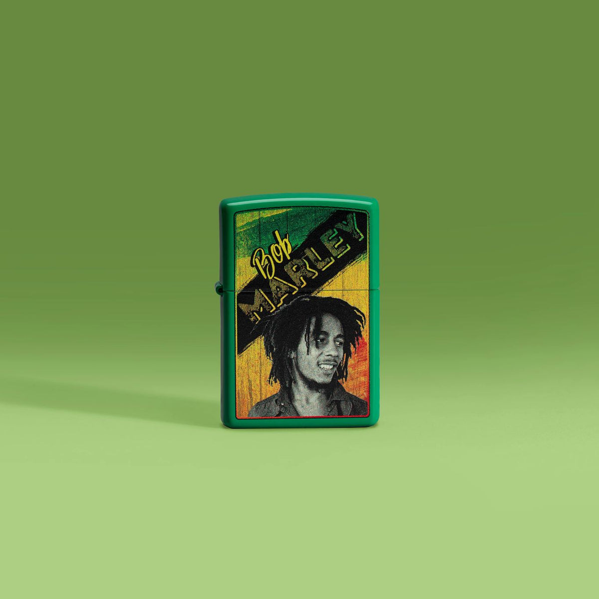 Zippo Bob Marley Grass Green Design Pocket Lighter