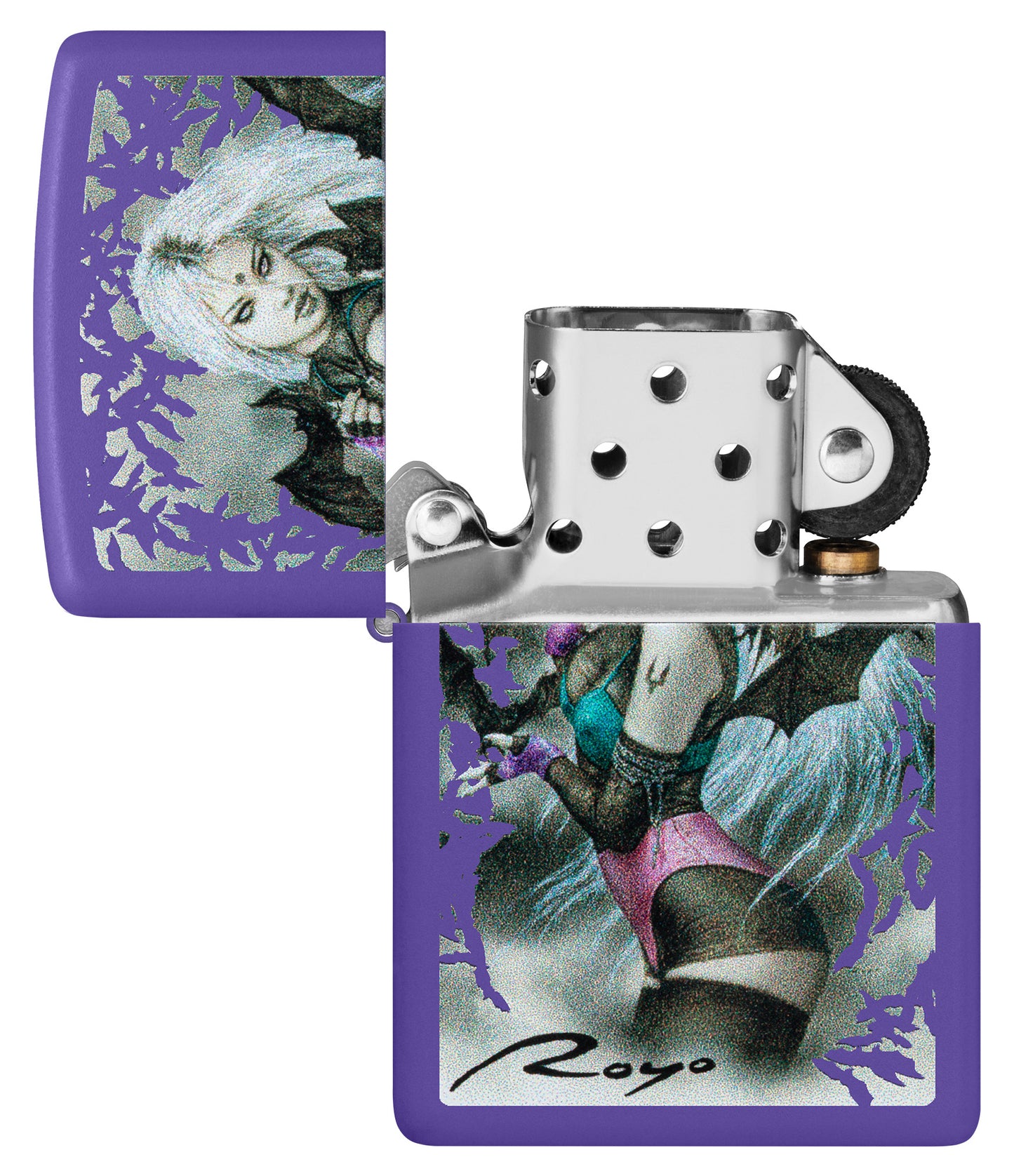 Zippo Luis Royo Purple Matte Pocket Lighter