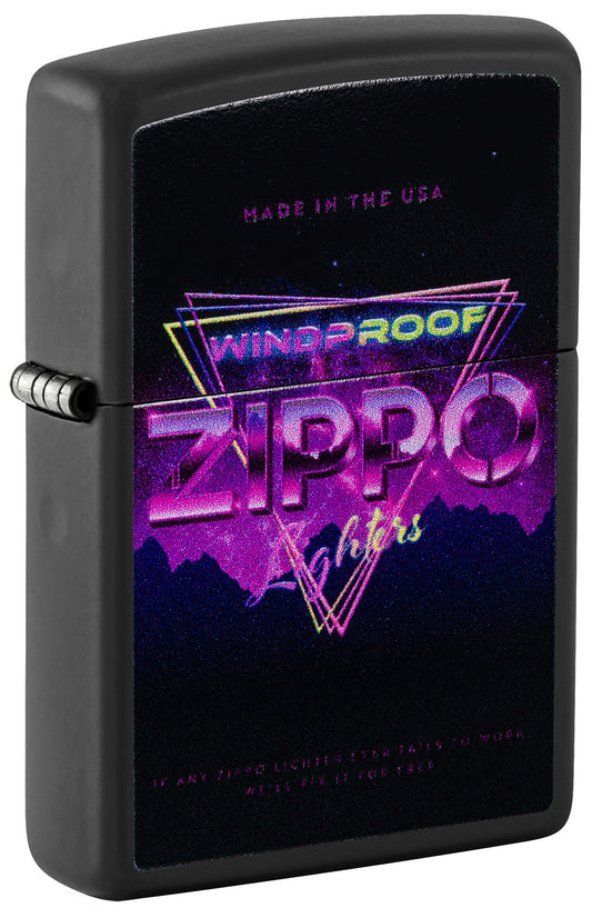 Zippo Sign Design Black Matte Pocket Lighter
