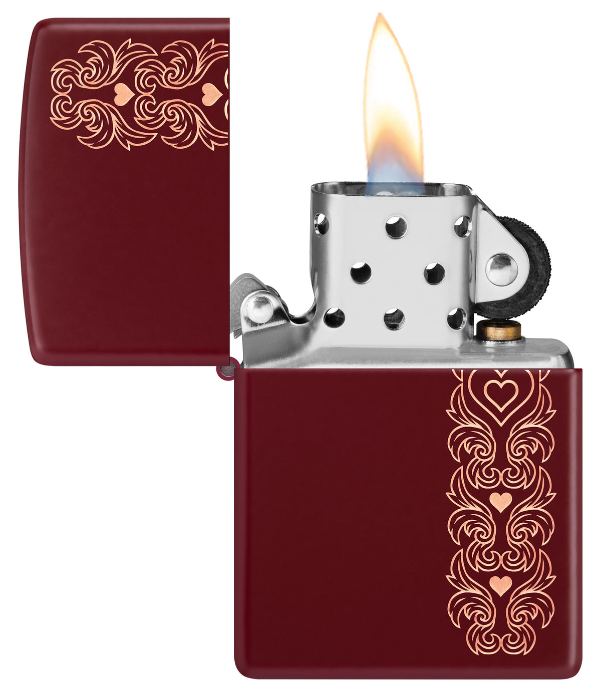 Zippo Heart Garland Design Merlot Pocket Lighter