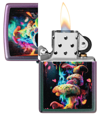 Zippo Mushrooms Design Iridescent Pocket Lighter