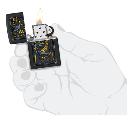 Zippo Anubis Design Black Matte Pocket Lighter