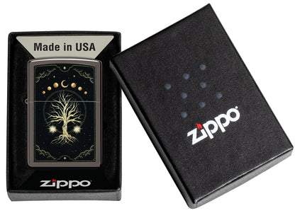 Zippo Mystic Nature Design Black Ice Pocket Lighter