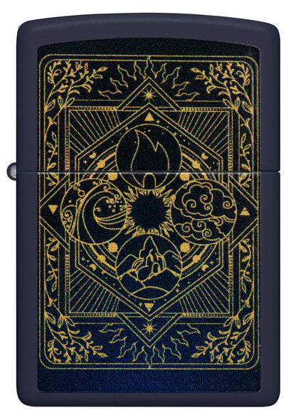 Zippo Elements Design Navy Matte Pocket Lighter