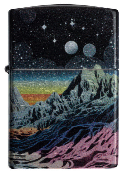 Zippo Space in Color Design 540 Tumbled Chrome Pocket Lighter
