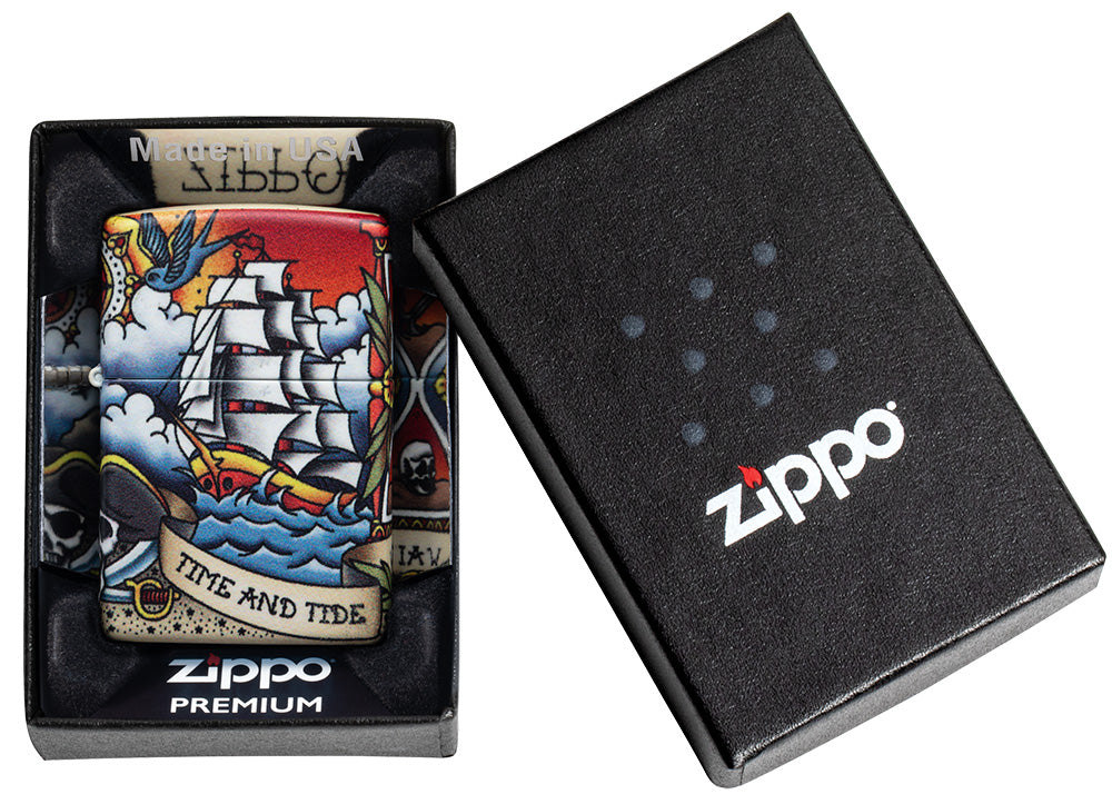 540 Nautical Tattoo Design Pocket Lighter