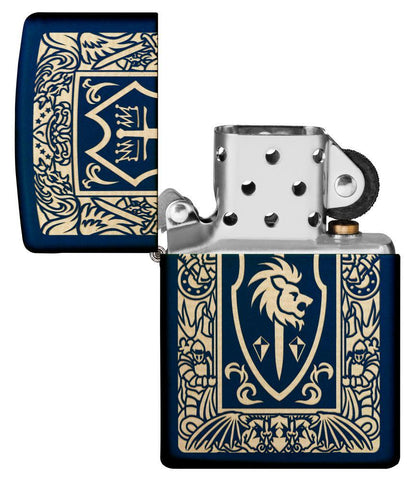 Heraldic Crest Design Windproof Lighter in its packaging