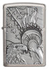 20895, Patriotic Eagle with Stars, Emblem Attached, Brushed Chrome Finish
