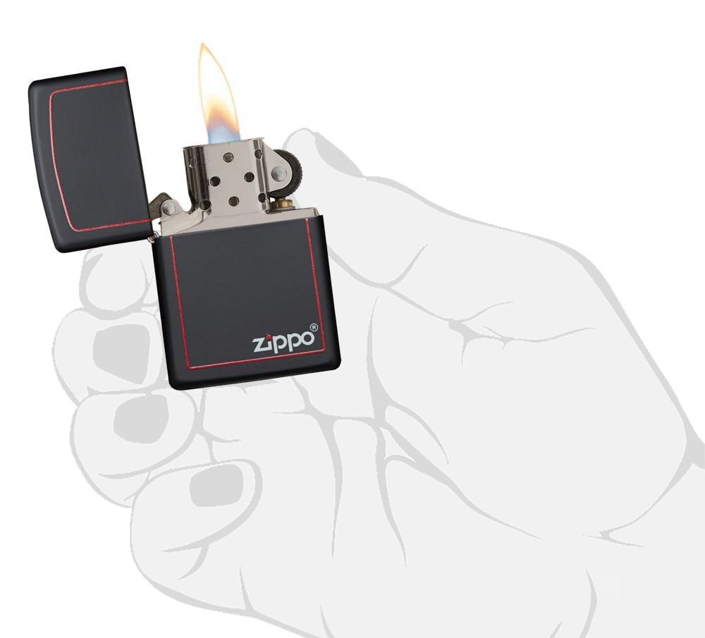 218ZB, Classic Black and Red Zippo, Color Image, Black Matte, Classic Case