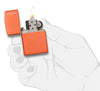 231ZL Orange Matte Lighter with Zippo Logo