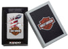 Harley-Davidson® Eagle American Flag High Polish Chrome Windproof Lighter in its packaging