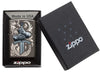 Knights Glove Design Black Ice Windproof Lighter in its packaging