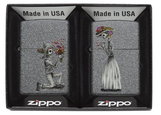 28987, Iron Stone Skeleton Husband and Wife Lighters Set of Two, Color Image, Iron Stone