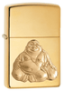 29626, Golden Laughing Buddha, Emblem Attached, High Polish Chrome Finish, Classic Case