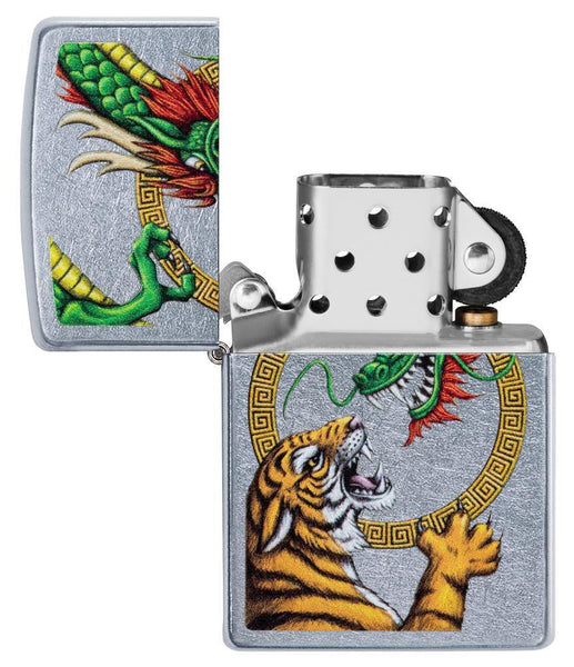 Chinese Dragon Street Chrome Design Lighter