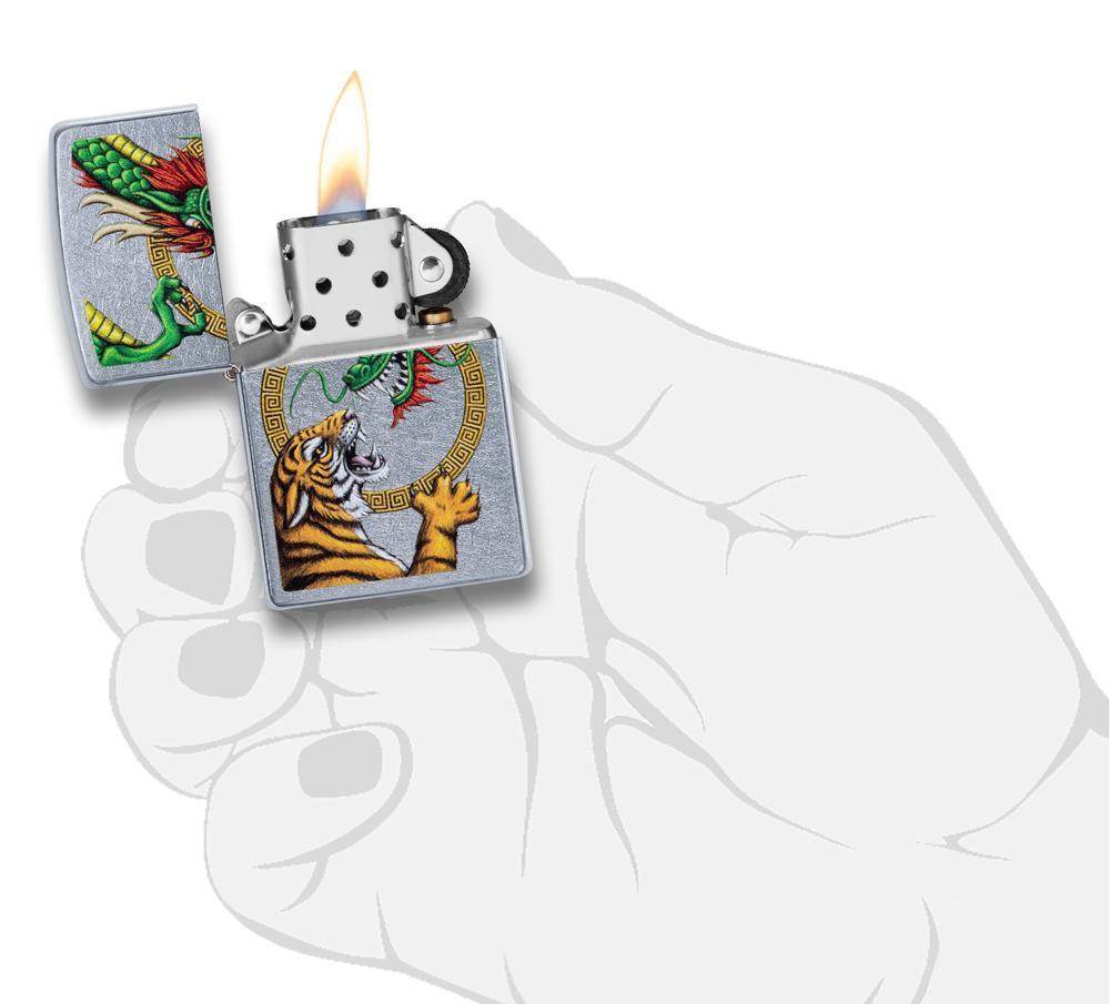 Chinese Dragon Street Chrome Design Lighter