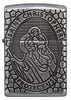 Front of Armor St. Christopher Metal Antique Silver Windproof Lighter