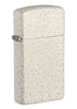 Front shot of Slim Mercury Glass Windproof Lighter standing at a a 3/4 angle
